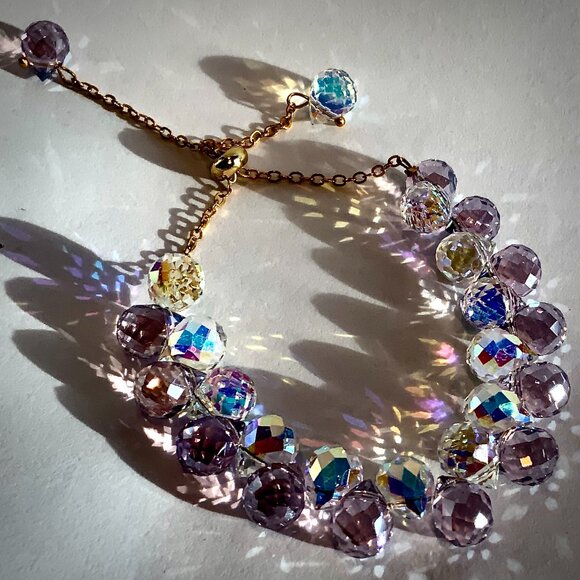 🆕 Multicolor Crystal Statement Bracelet Adjustable Elegant - Picture 7 of 10